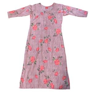 Zola Floral Pink Dress Kurta Made in India